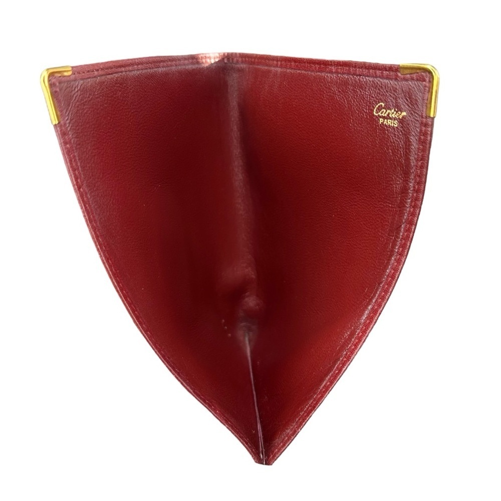 RARE Cartier Red Bordeaux Burgundy Leather & Gold Vintage Passport Holder - Picture 4 of 10